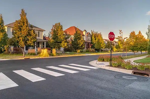 Suburban subdivision intersection municipal engineering
